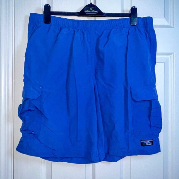 L.L. Bean Men's Classic Supplex Sport Shorts, Cargo, 10" Blue Size XL - Picture 3 of 7